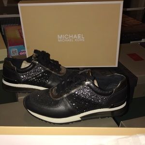 Sparkly black Micheal Kors sneakers